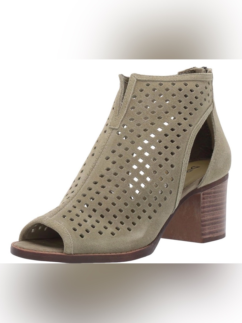 NIB [Dirty Laundry] Tessa Perforated Suede Peep-Toe Low Block Heel Women’s 9.5